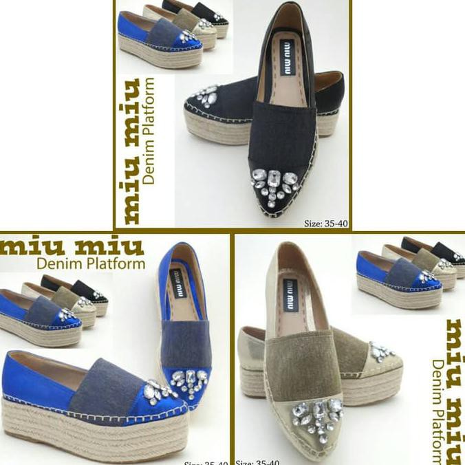 (Hanya Di Shopee) Miu Miu Denim Platform - Ready Stock
