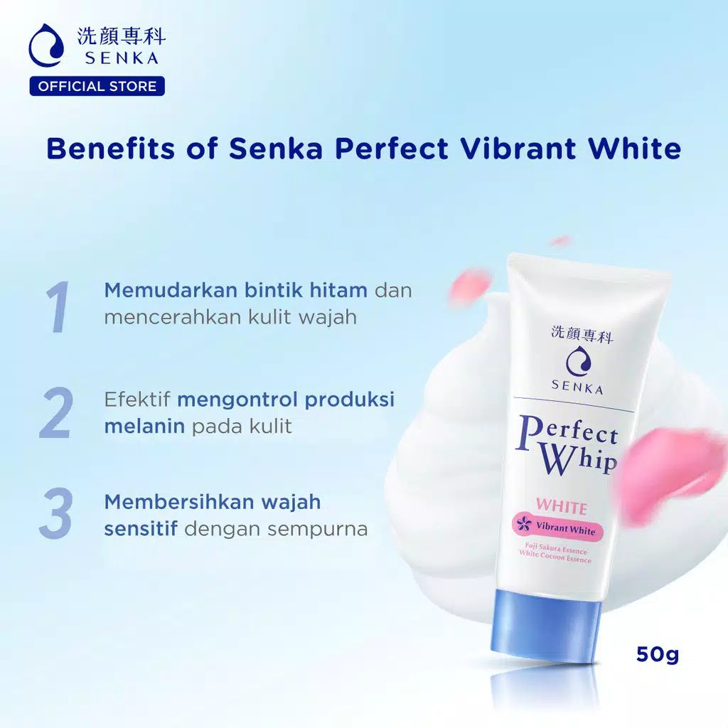 ❣️Rakkistore99❣️ Senka Perfect Whip White Facial Wash 50g / 100g (Vibrant / Fuji Sakura)