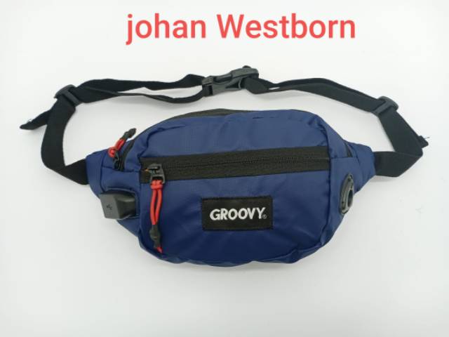 Tas Waist Bag Groovy External USB cable dan port ear phone