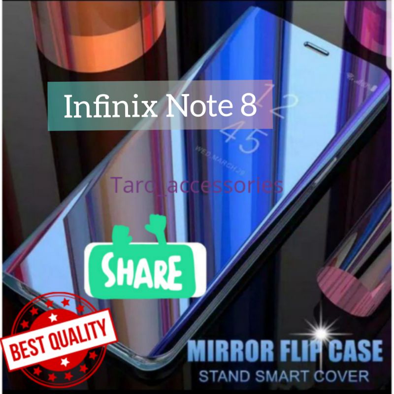 FLIP MIRROR CASE SARUNG INFINIX NOTE 8