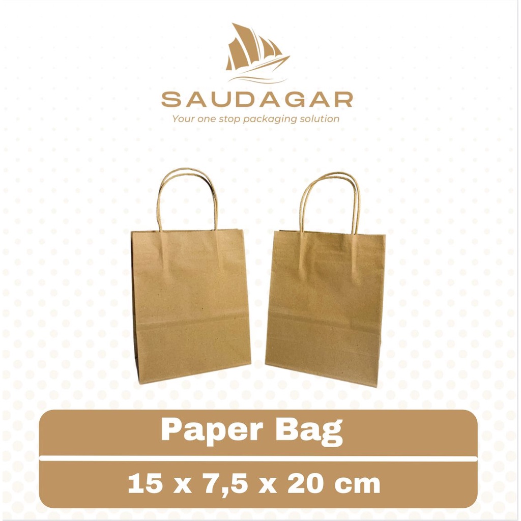 Paper bag kecil / Tas kertas belanja 15x7,5x20 cm