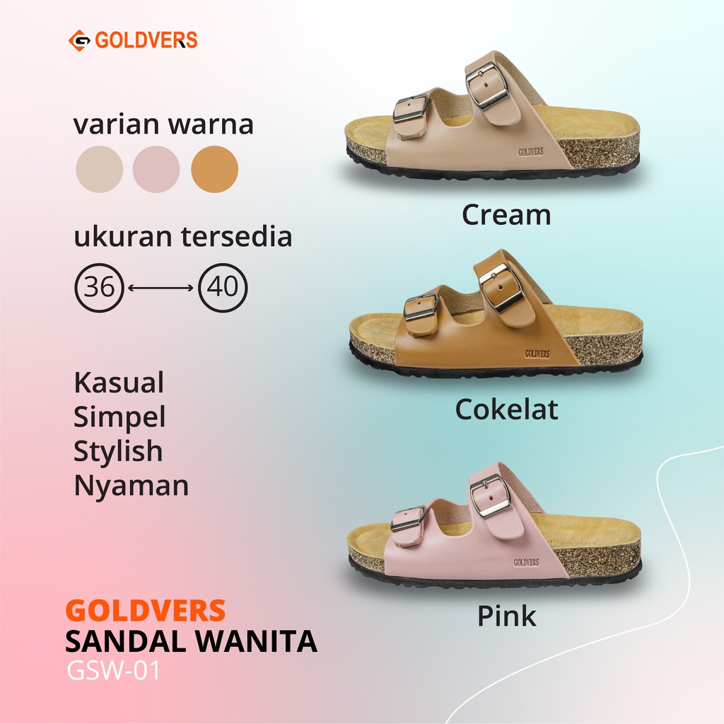 GOLDVERS Sandal Wanita Original / Sandal Wanita Terbaru / Sandal Fashion Wanita 2020 #GudangAnekaTas