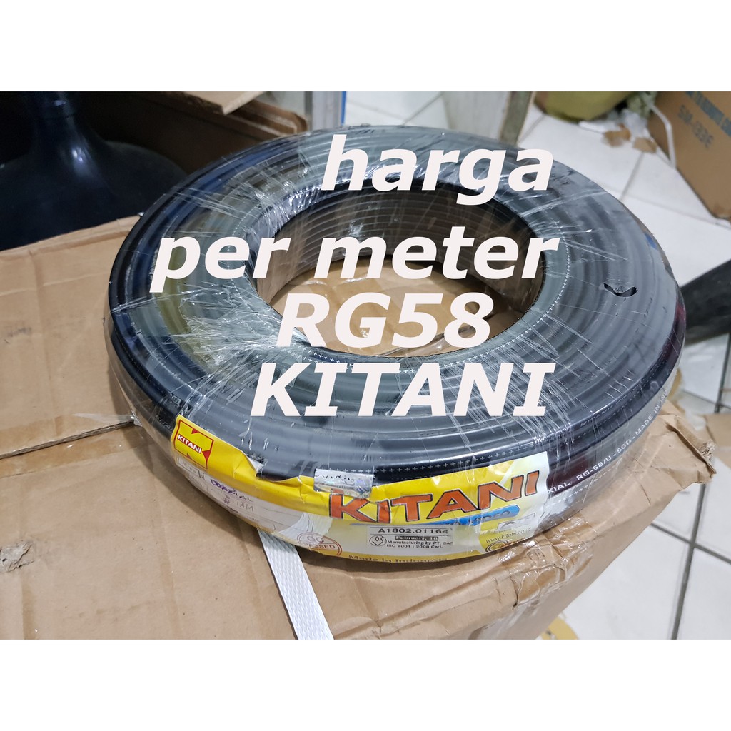 Harga per 1 meter Kabel coaxial RG58 KITANI 50 Ohm