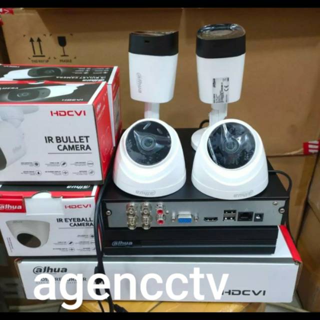 Paket kamera dahua 4chanel 2mp 1080 hdcvi indoor dan outdoor