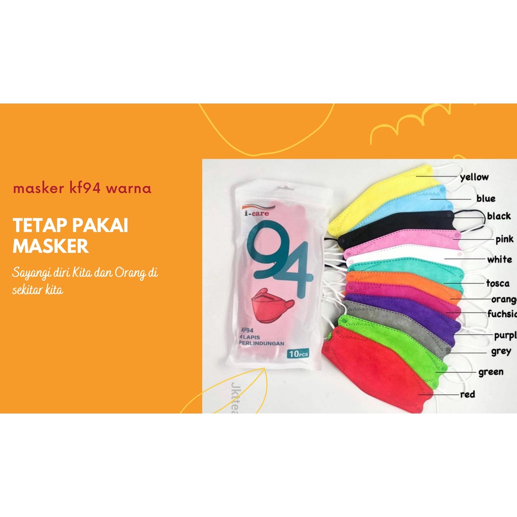 MASKER KF94 KORE 4PLY 1 BOX ISI 10 PCS PELINDUNG ANTI VIRUS MASKER DUCKBILL FACEMASK EARLOOP