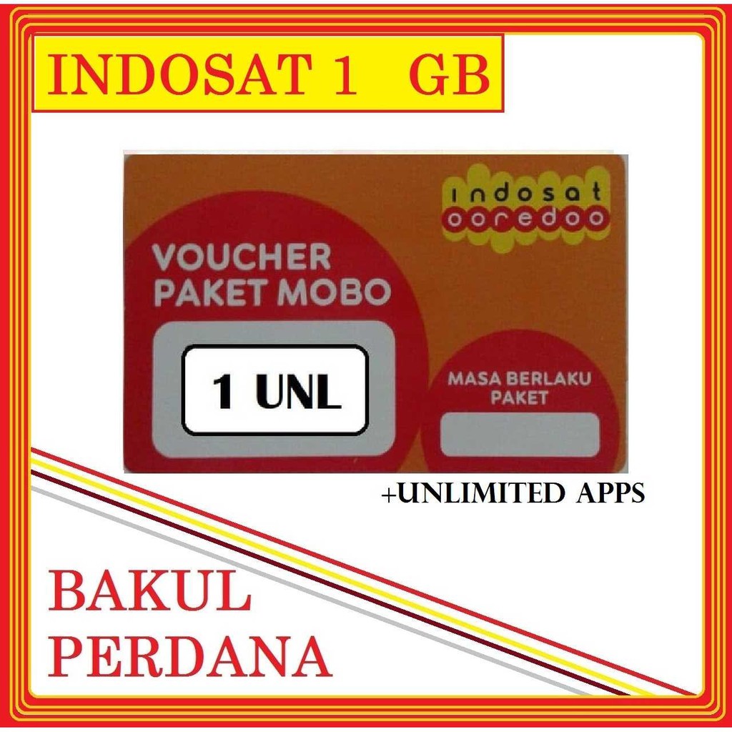[Fzn] ~ VOUCHER INDOSAT DATA 1 GB UNLIMITED 4G LTE KUOTA 1 GB BAKUL PERDANA