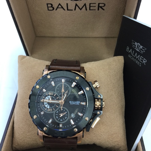 BALMER sapphire tali kulit variasi warna pria B 7975 MR original