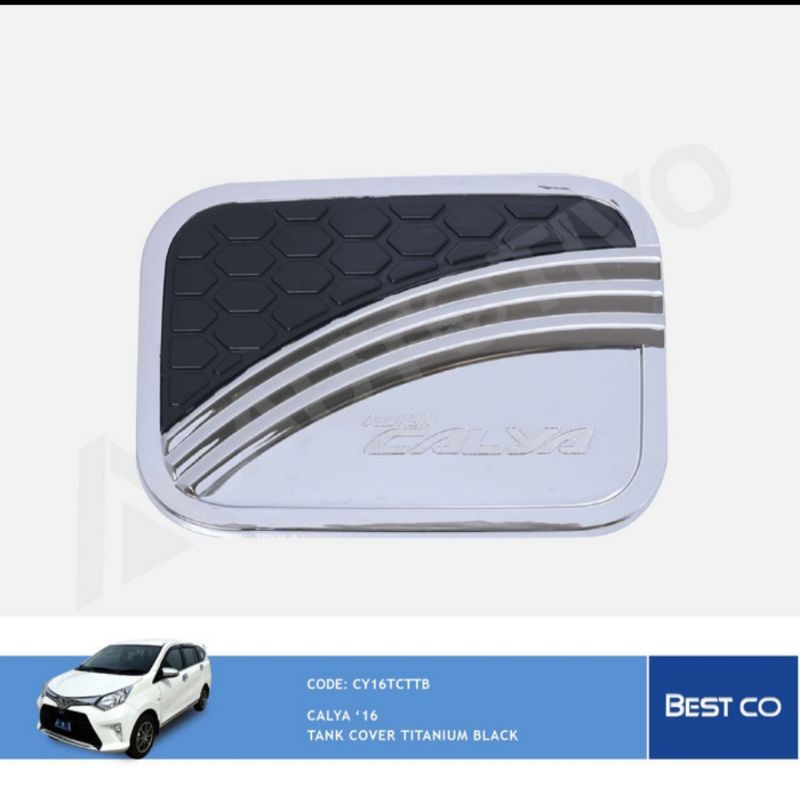 tank cover calya model titanium Hitam Putih Chrome bestco