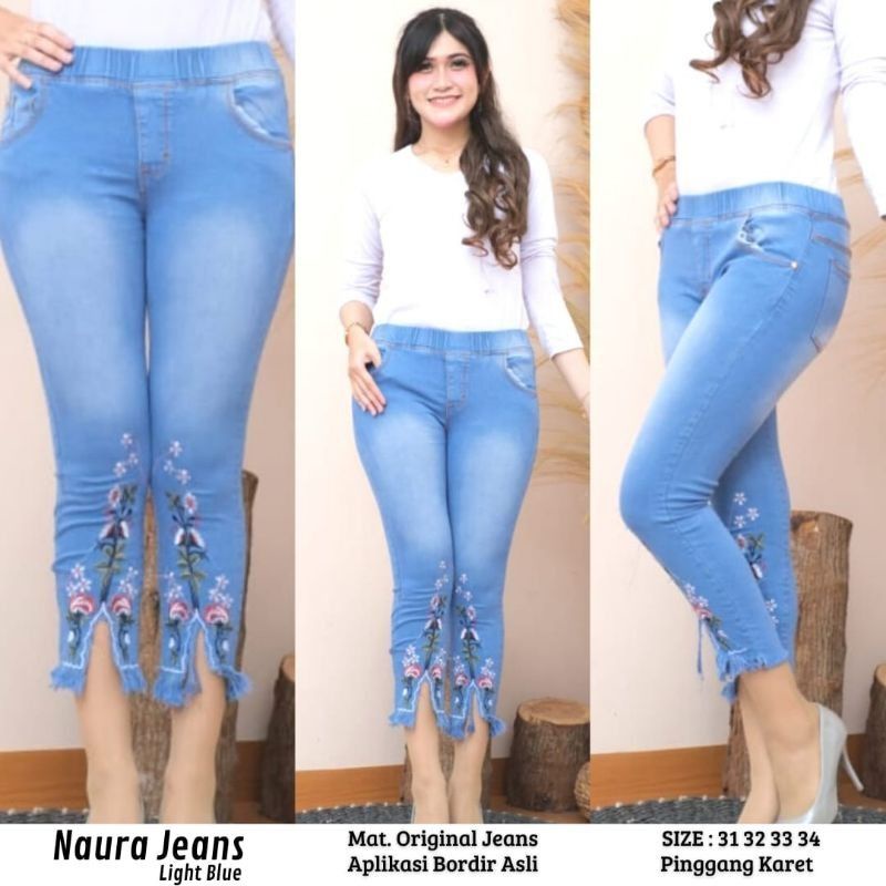 RA_NAURA JEANS/CELANA JEANS BORDIR