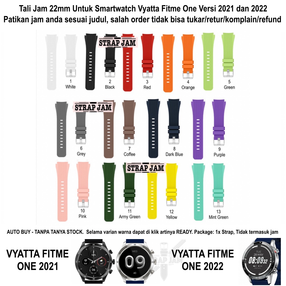 M46 Tali Jam 22mm Watch Strap Vyatta Fitme One 2021 2022 - Vertical Rubber Silikon