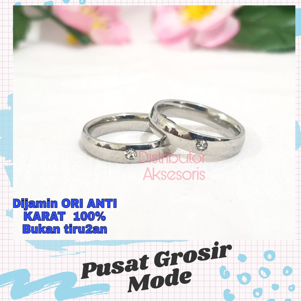 Cincin Couple Titanium ANTI KARAT SELAMANYA PGM CT49 (SATUAN)