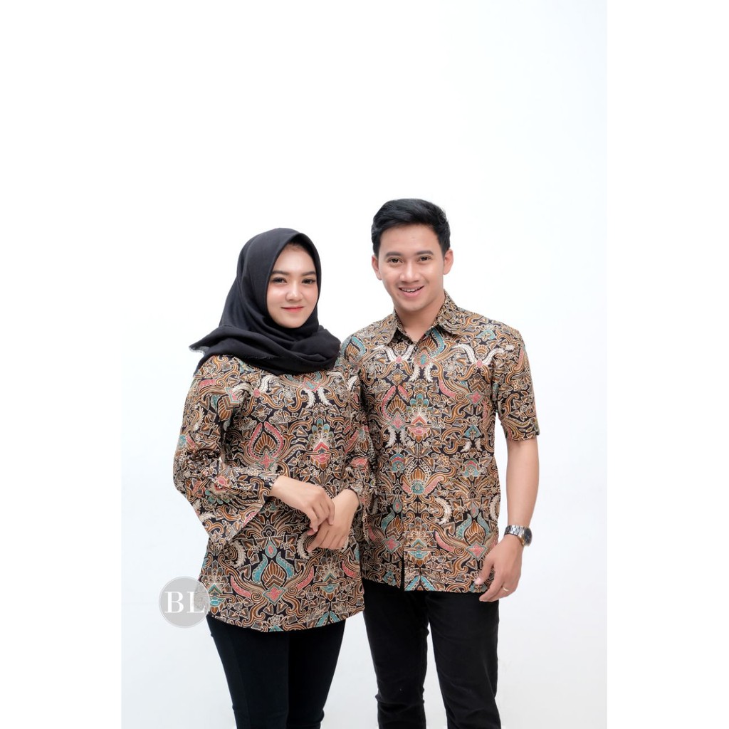 Maura Couple - Sania Ruffle Batik Couple ori Ndoro jowi DNT Garansi Termurah Shopee - BATIK UNTELAN-Cewe B CIRBON