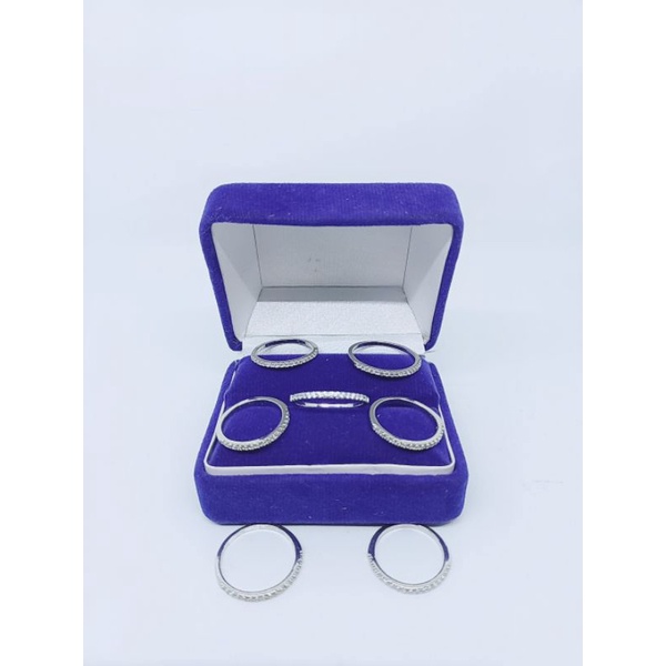cincin listring mp sebaris full mp kecil/ cincin perak asli silver925 lapis emas/ cincin fashion