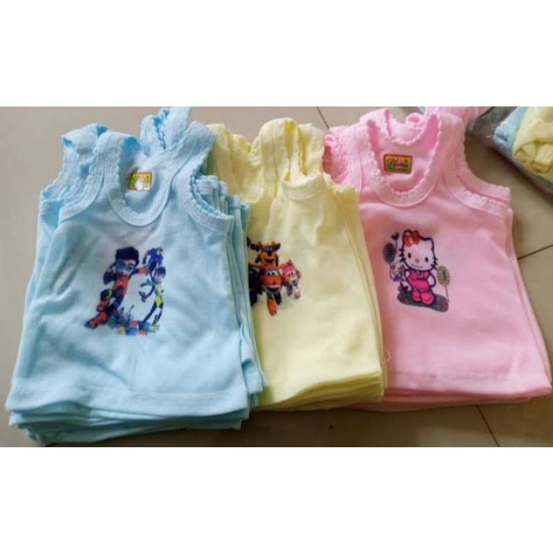 kaos dalam anak isi 6 pcs random/singlet anak kartun