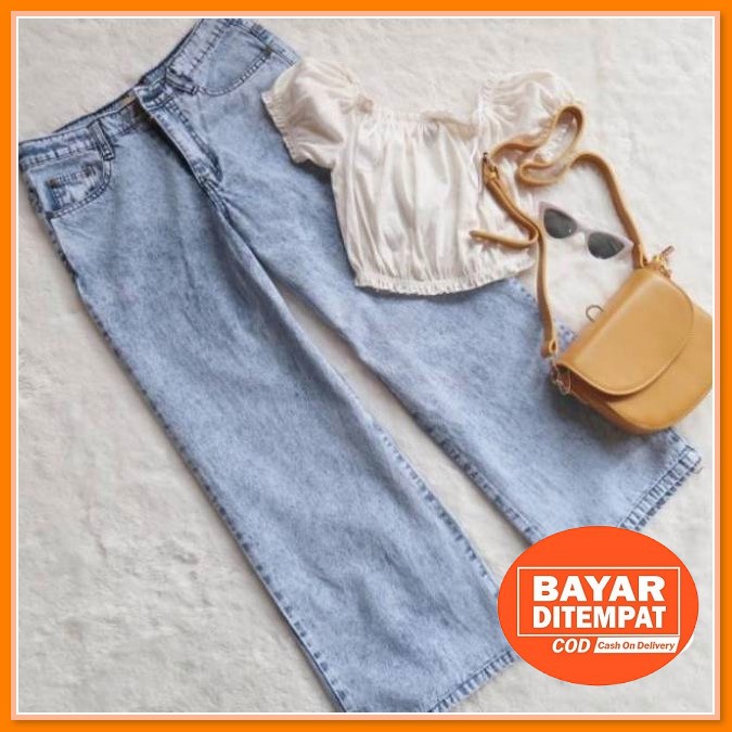 Top Collection* Celana Panjang Wanita Snow Jeans Terbaru/ Luna Pa DC787 Fwr - 27-34 Kulot Jeans Sn