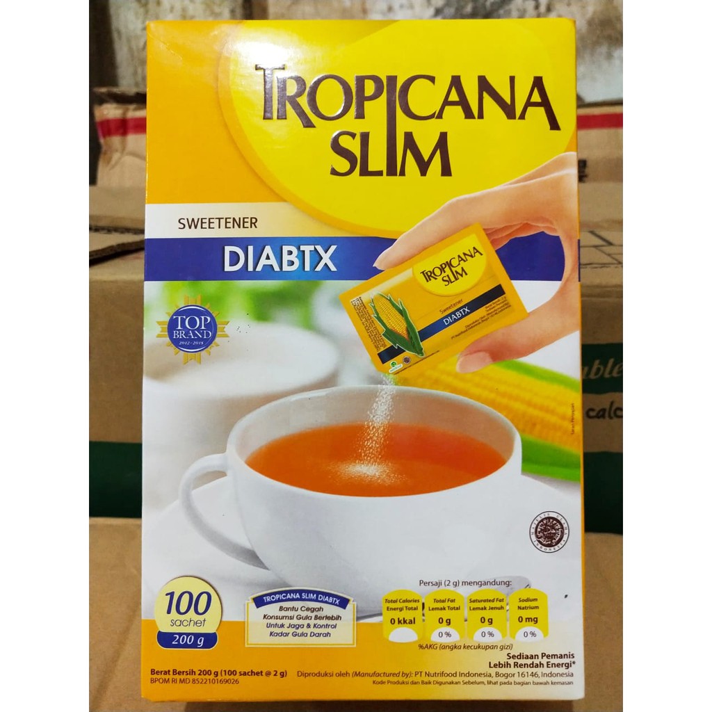 

Tropicana Slim Sweetener DiaBTX Isi 100 Sachet