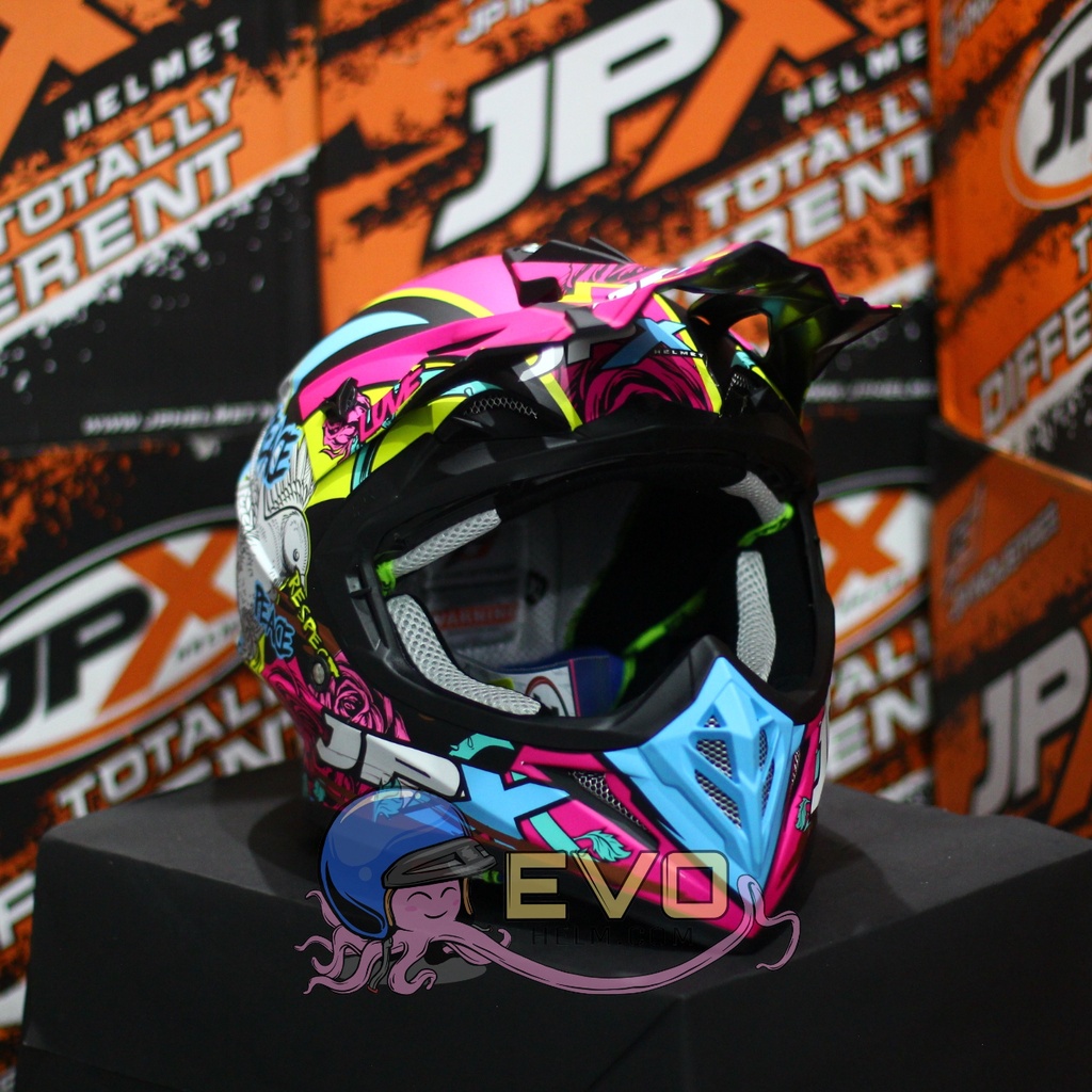 HELM JPX CROSS_FOX1 SERI X28 - BLACK DOFF + GOOGLE SNAIL (ONGKIR 2 KG) HELM JPX X28 MERPATI ORIGINAL HELM CROSS MERPATI HELM TRAIL UNGU MAGENTA HELEM JPX CROS JPX JPK HELM JPX TERBARU