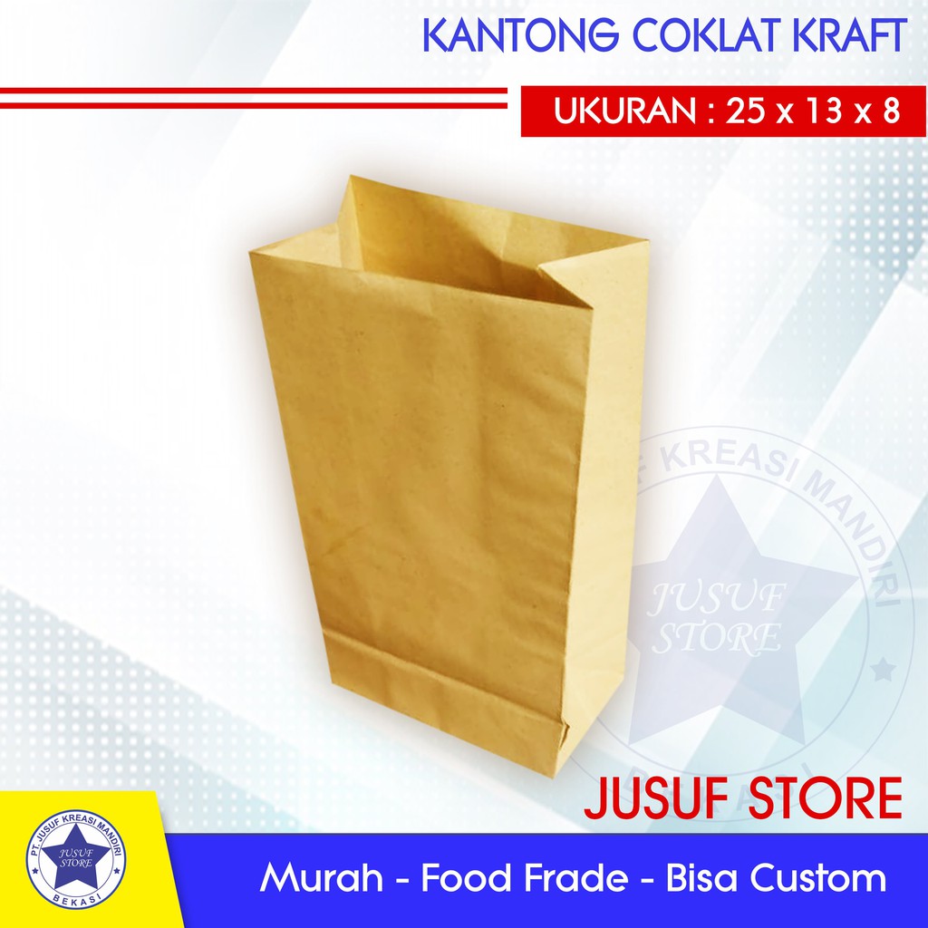 

Kantong / paperbag Samson kraft uk. 25x13x8 cm @50pcs