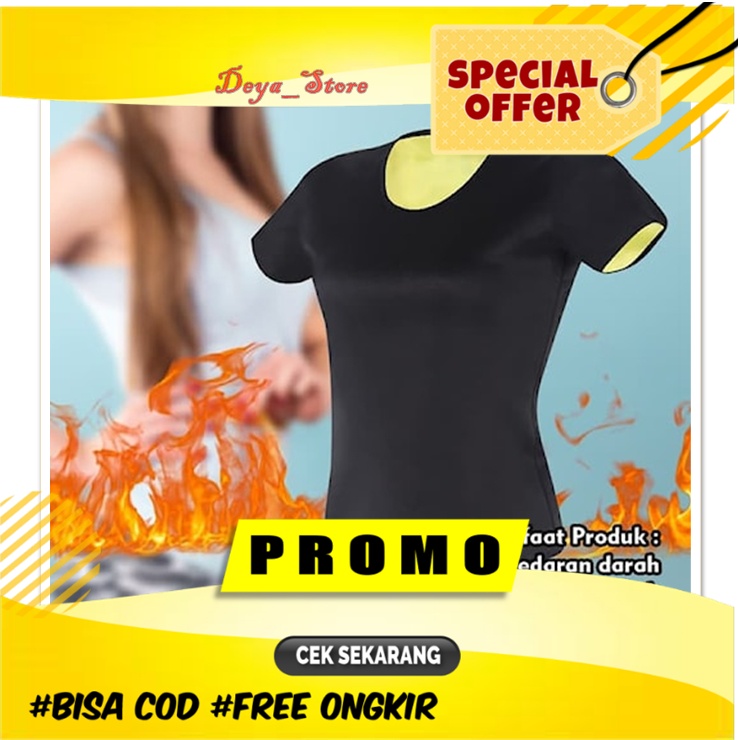 Baju Sauna Pembakar Lemak Jumbo Original Import Wanita Pria Murah Hot Shaper T-Shirt Korslet Baju Un