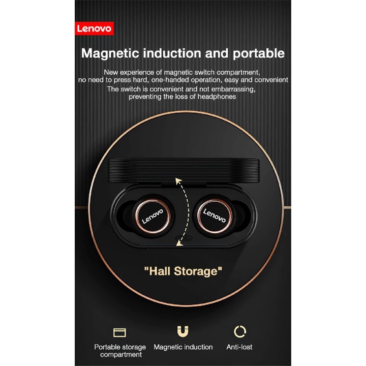 T84 LENOVO LivePods LP12 - TWS Bluetooth Earphone with 300mAh Storage Box