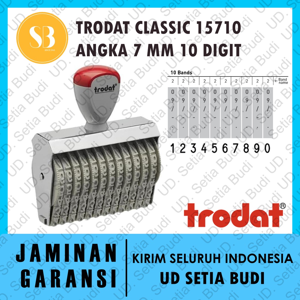 

Stempel Trodat Classic 15710 Angka / Numbers 7 mm 10 digit