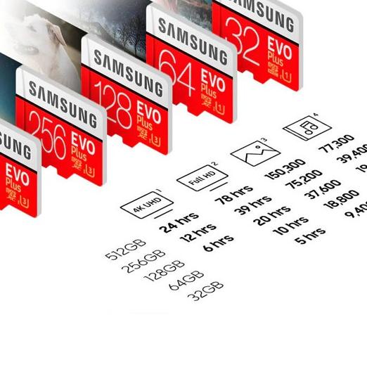 ♡ SAMSUNG Micro SD card 32GB 64GB 128GB 256G 512GB Class 10 Evo Plus SD Card Memory card Kartu memor