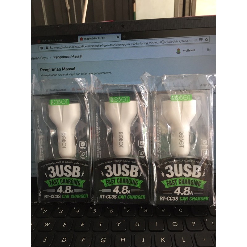 Car charger ROBOT RT-C08 RT C08 3usb 4.8a fast charging ORIGINAL / saver ROBOT Robot 3USB