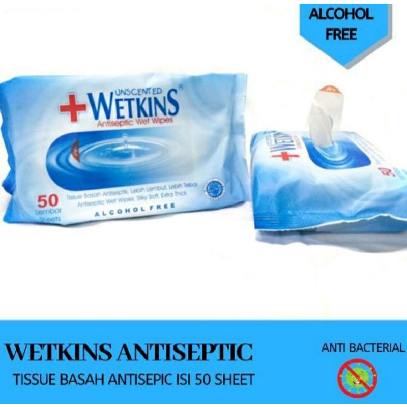 Wetkins Antiseptic 50'S Wet Wipes Buy 1 Get 1