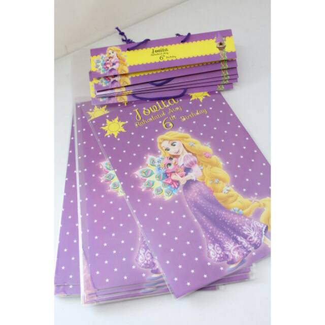 

Plastik snack / plastik snack ulang tahun custom karakter princess rapunzel / tangled 1