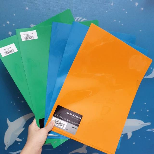 

Set 4pcs Daiichi Clear sleeves A4 Map untuk kertas peralatan kantor