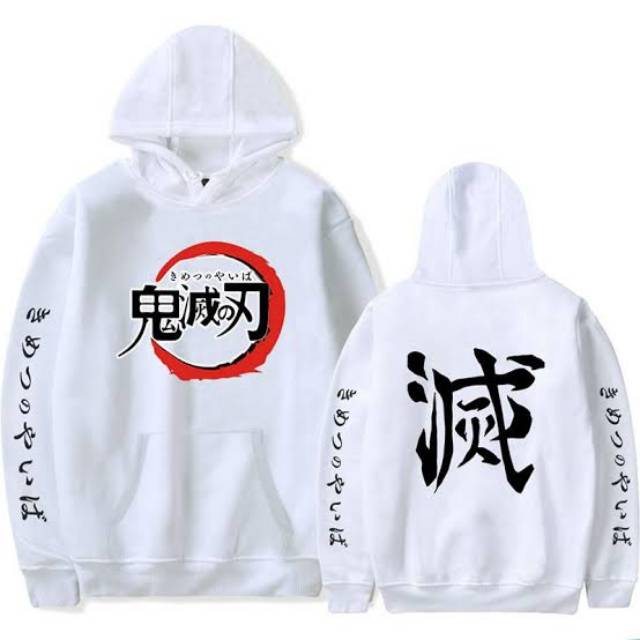 Jaket Sweater Anime Kimetsu No Yaiba Kanji Demon Slayer Hoodie Premium Jaket Pria Wanita - SAKKO-01