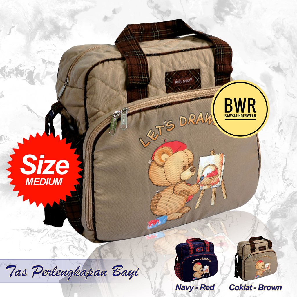 Tas Baby Scots PRINT ISBDB010 Medium | Tas Popok Perlengkapan Bayi Baby 2GO - Bwr