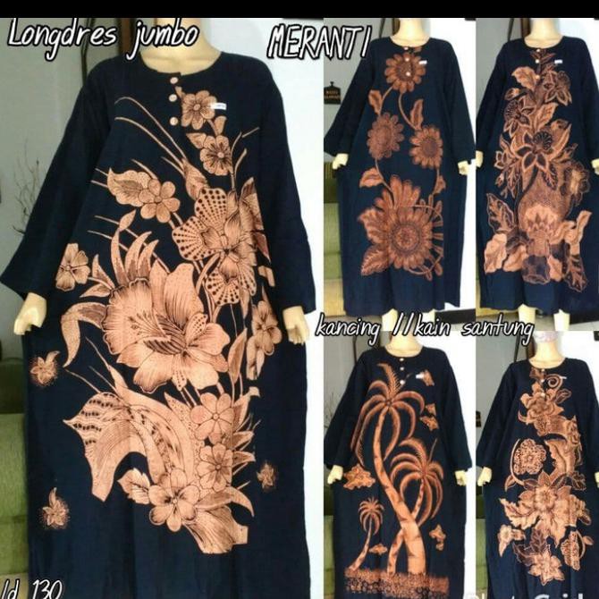 Best Seller # Daster Jumbo Longdress Lengan Panjang Ld 130 Cm Busui Xxxl - Hitam
