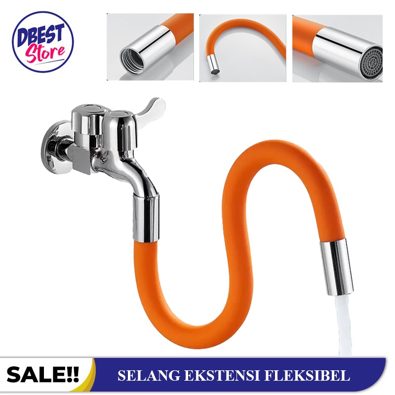 COD - Selang Flexible Kran Air 360 Derajat - Sambungan Kepala Keran Air Wastafel Cuci Piring Flexible