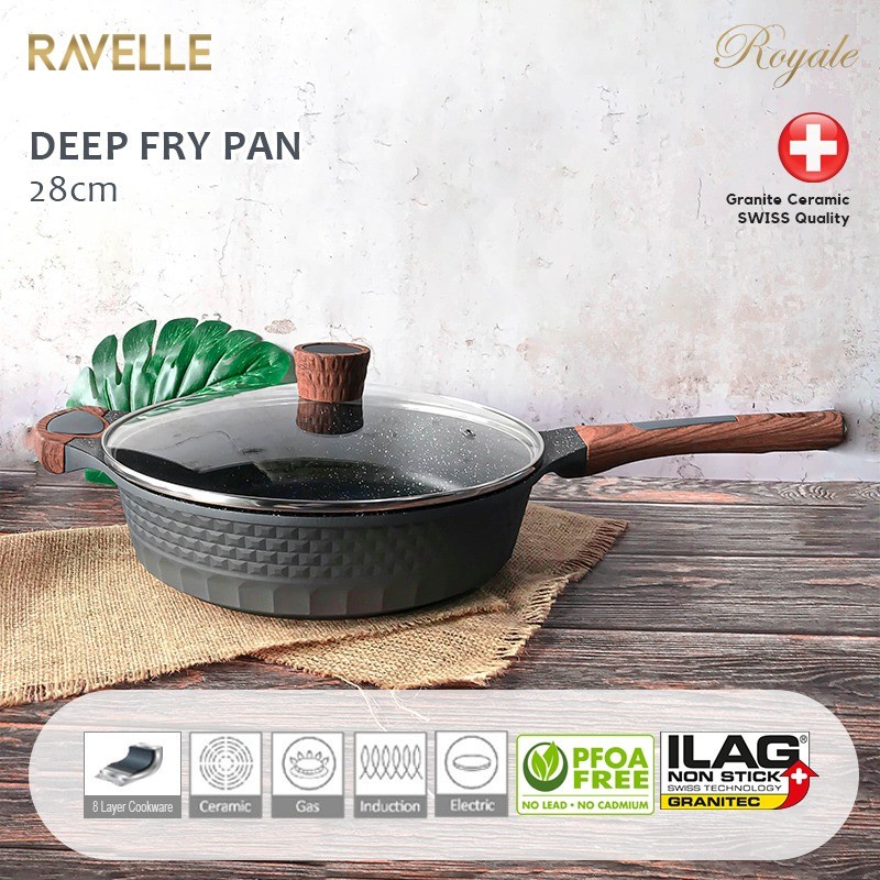 RAVELLE ROYALE Deep Fry Pan with Lid 28 cm Panci dengan Tutup