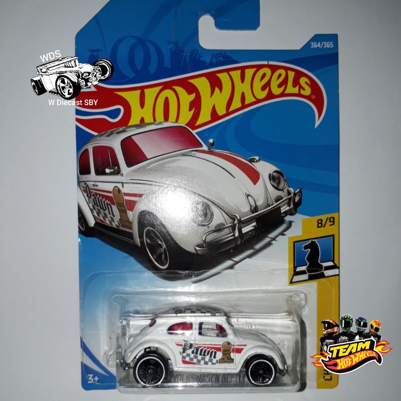 Hot Wheels VW Volkswagen Beetle Checkmate Pawn White All Besi Mainan Mobil Kolektor