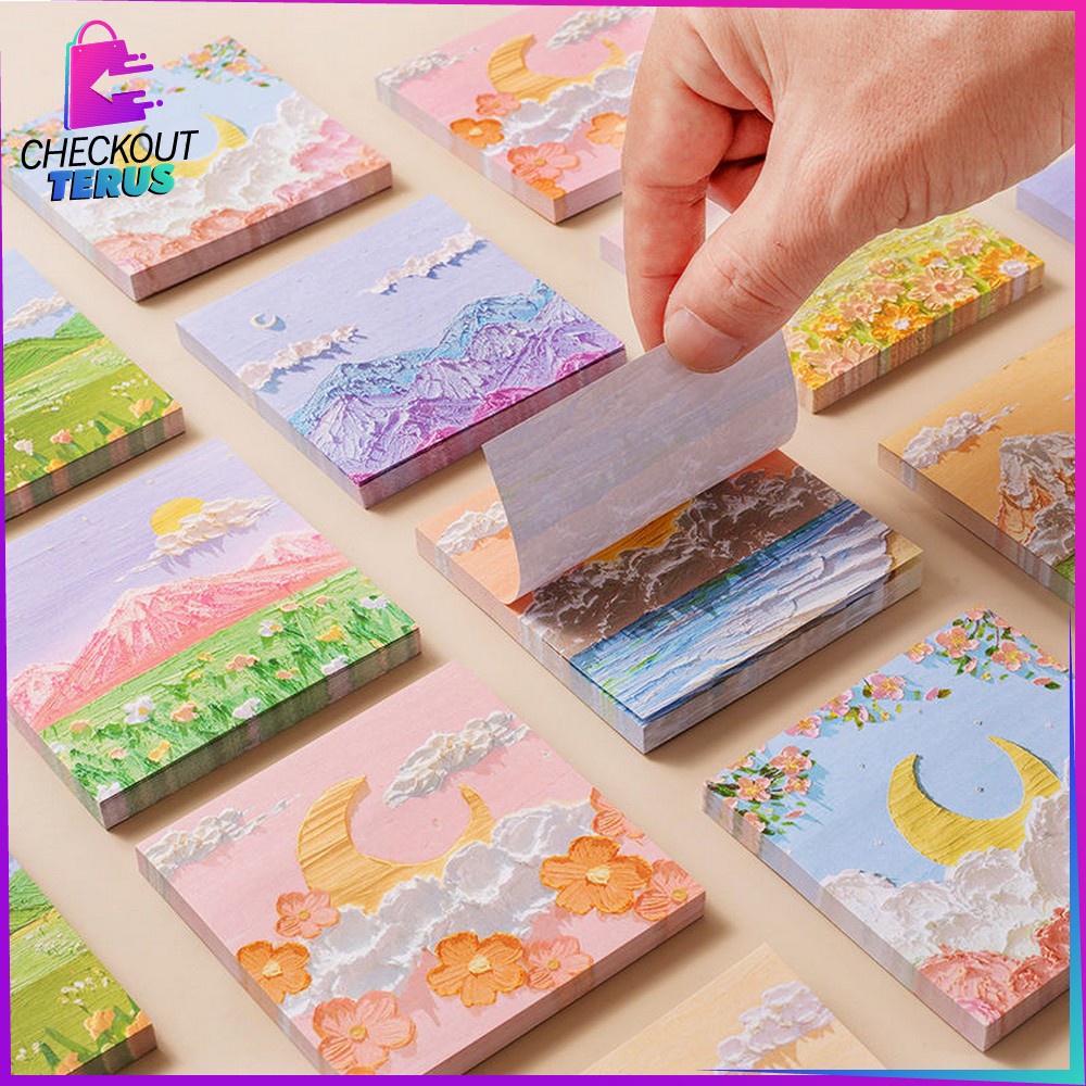 CT A37 Memo Tempel Notes Pemandangan Motif Alam Indah Memopad lucu Aesthetic Sticky Notes Memo Sticky Note