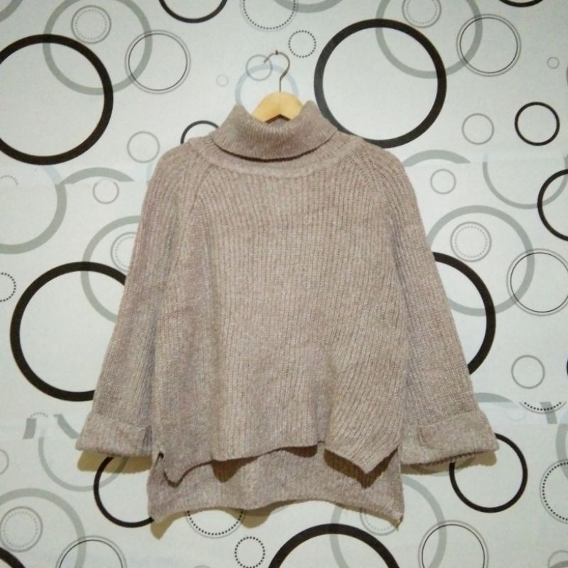 Cardigan&sweater/ sweater lengan balon,rajut jaring, fuzzy, vest thrift-15