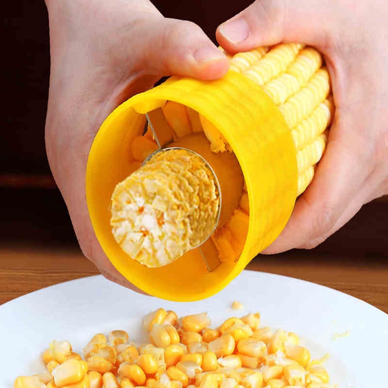 Pemotong Perontok Jagung Cabut Pemipil Sayuran Buah Alat Masak Gadget Dapur Stainless Steel Plastik Corn Planer Separator Detacher