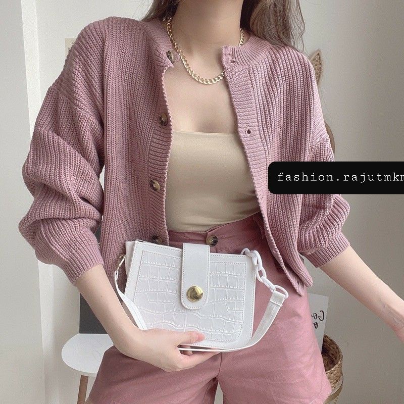 Eireen Premium Cardigan | Kardigan Premium Rajut Wanita | Olivia-Parple