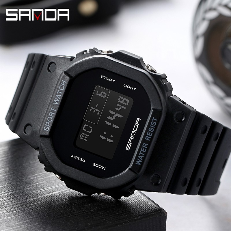 SANDA 293C Jam Tangan Wanita Pria Digital Tali Rubber Chronograph Anti Air WATCHKITE WKOS