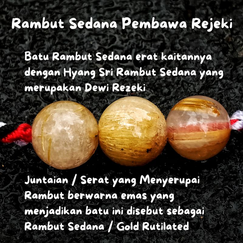 Gelang Tridatu Rambut Sedana Mata 3 / Gelang Rambut Sedana Bali / Gelang Batu Kecubung / Gelang Tridatu Rambut Sedana Asli / Gelang tridatu Asli Bali Original / Gelang Batu Rejeki / Gelang Aura / Gelang keberuntungan / Craftdewata