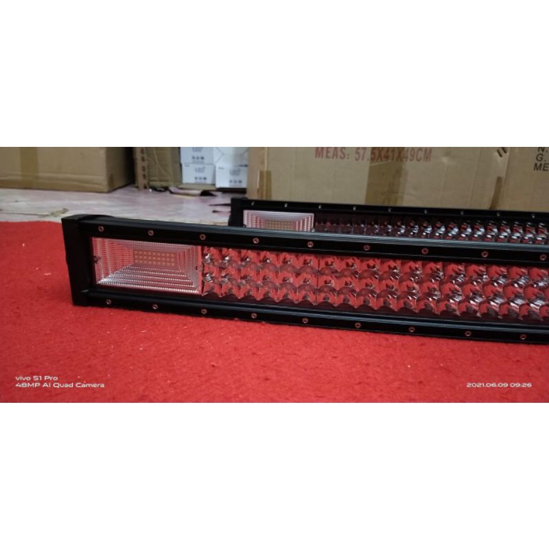 lampu led bar off road model lengkung 3 baris premium