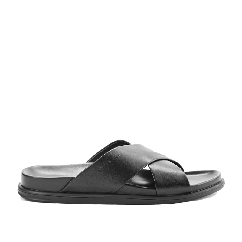 Sandal Casual Pria Andrew Shoes Fido Black