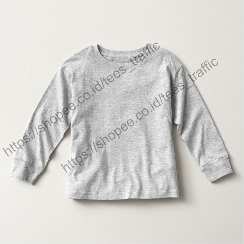 Kaos Anak Lengan Panjang Polos Kaos Anak Warna Abu Abu Super Cotton 30s Kaos Anak Murah Shopee Indonesia