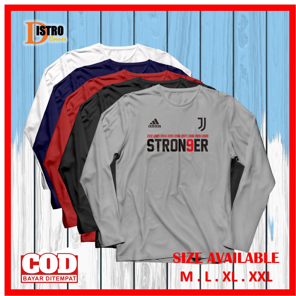 Kaos Distro Lengan Panjang Pria Original  Baju T Shirt Murah Premium Keren Xxl Jumbo Juve Stronger