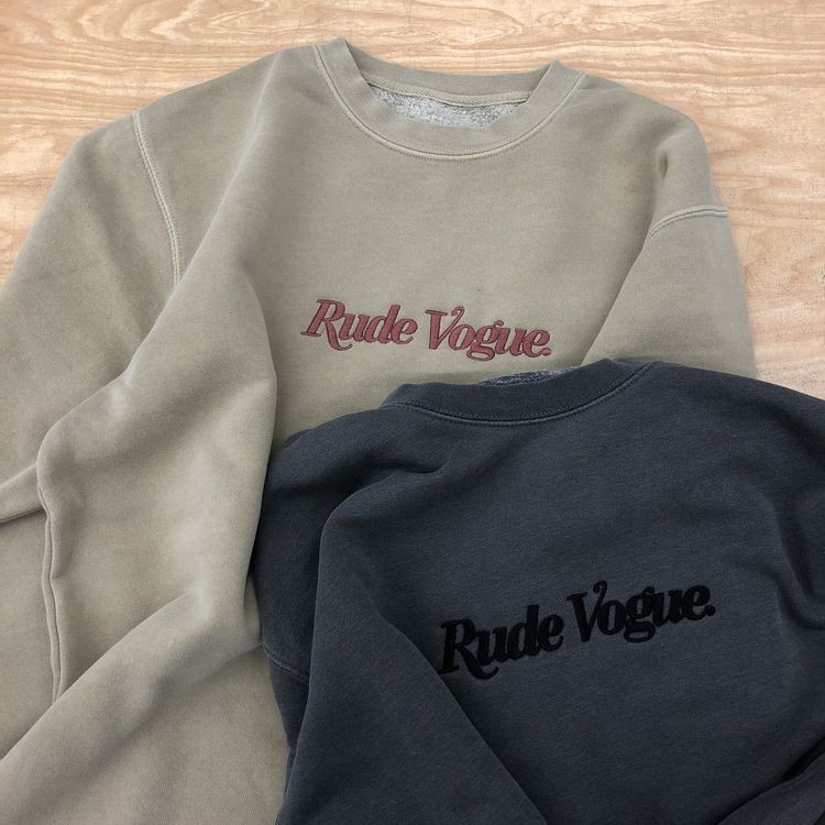 CREWNECK SWEATER BORDIR WANITA RUDE VOGUE - ATASAN TEBAL TERLARIS