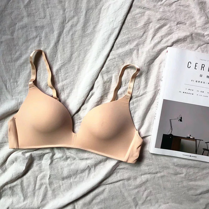 Blackpink Bra Sport Wanita BH Push Up Bra Tanpa Kawat Underwear Seamless 1025-CREAM