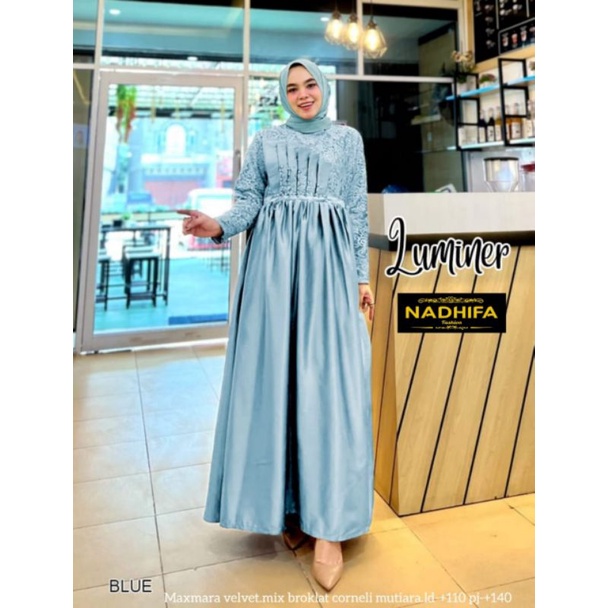 (NEW) GAMIS DRESS WANITA FASHION MUSLIM //LUMINER DRESS BY NADHIFA SOLO