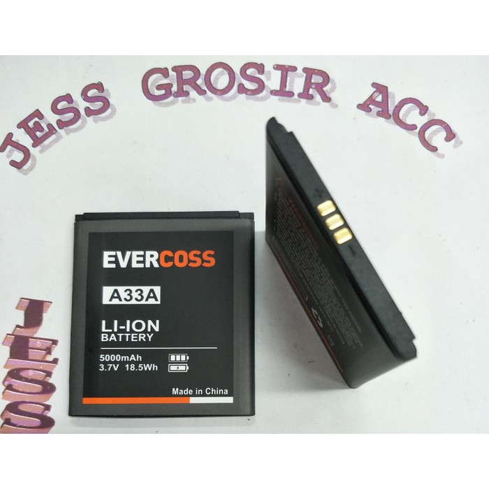 Baterai Battery Batre Double Power Evercoss Evercross Cross ( A33A ) - Hitam